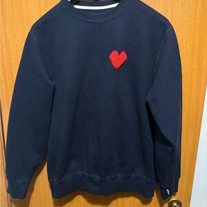 Province of canada Navy Blue Heart Patch Sweater